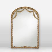 Grand miroir de cheminée baroque en bois doré, France vers 1800