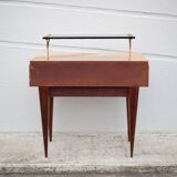 Vintage bedside table, wooden nightstand with shelf, side table, end table, 50's
