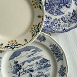 5 assiettes dépareillées