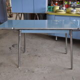 Kitchen table and 4 chairs in blue formica