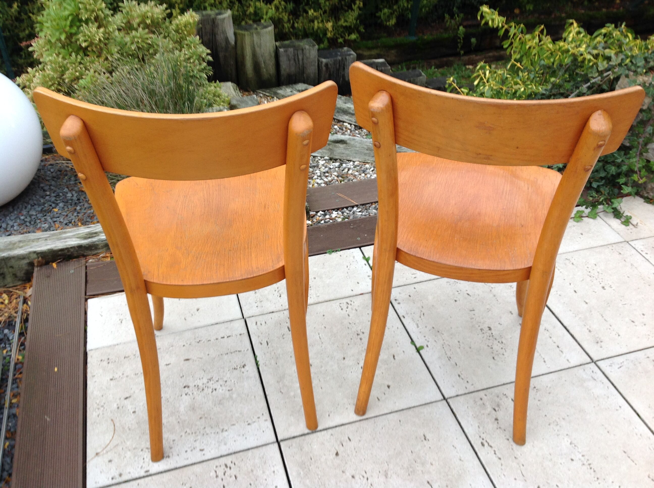 Pair of Thonet bistro chairs, 30-40s