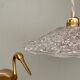 Vintage aabt-jour pendant lamp in molded glass