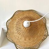 Braided wicker flower suspension
