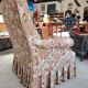 Antique armchair fully restored with brass wheels.