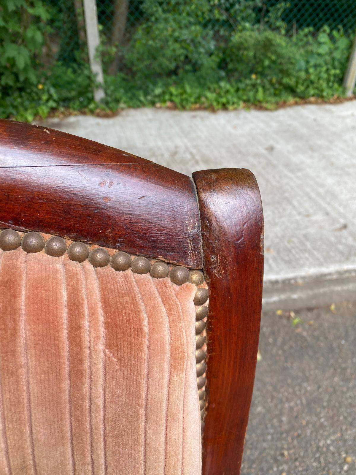 Louis Philippe Voltaire armchair from the 19th century in solid mahogany.