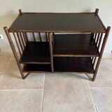 Brown rattan console shelf