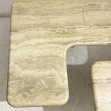 Mid-Century Modern Travertine Two-Parts Coffee Table, 1970s
