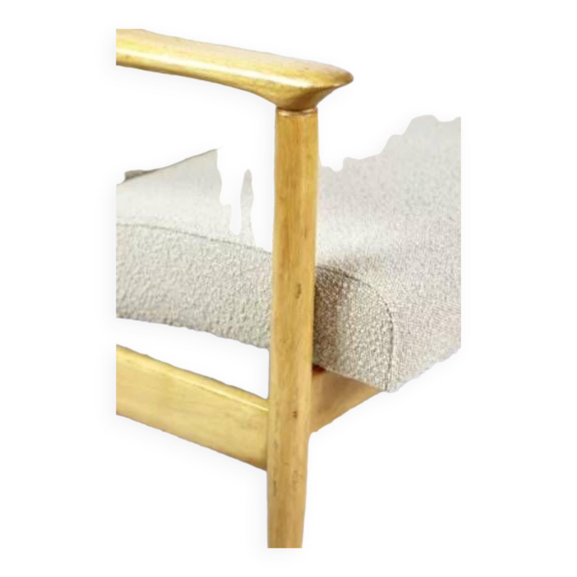 Beige tulle armchair, 1970s (gfm-142)