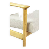 Beige tulle armchair, 1970s (gfm-142)