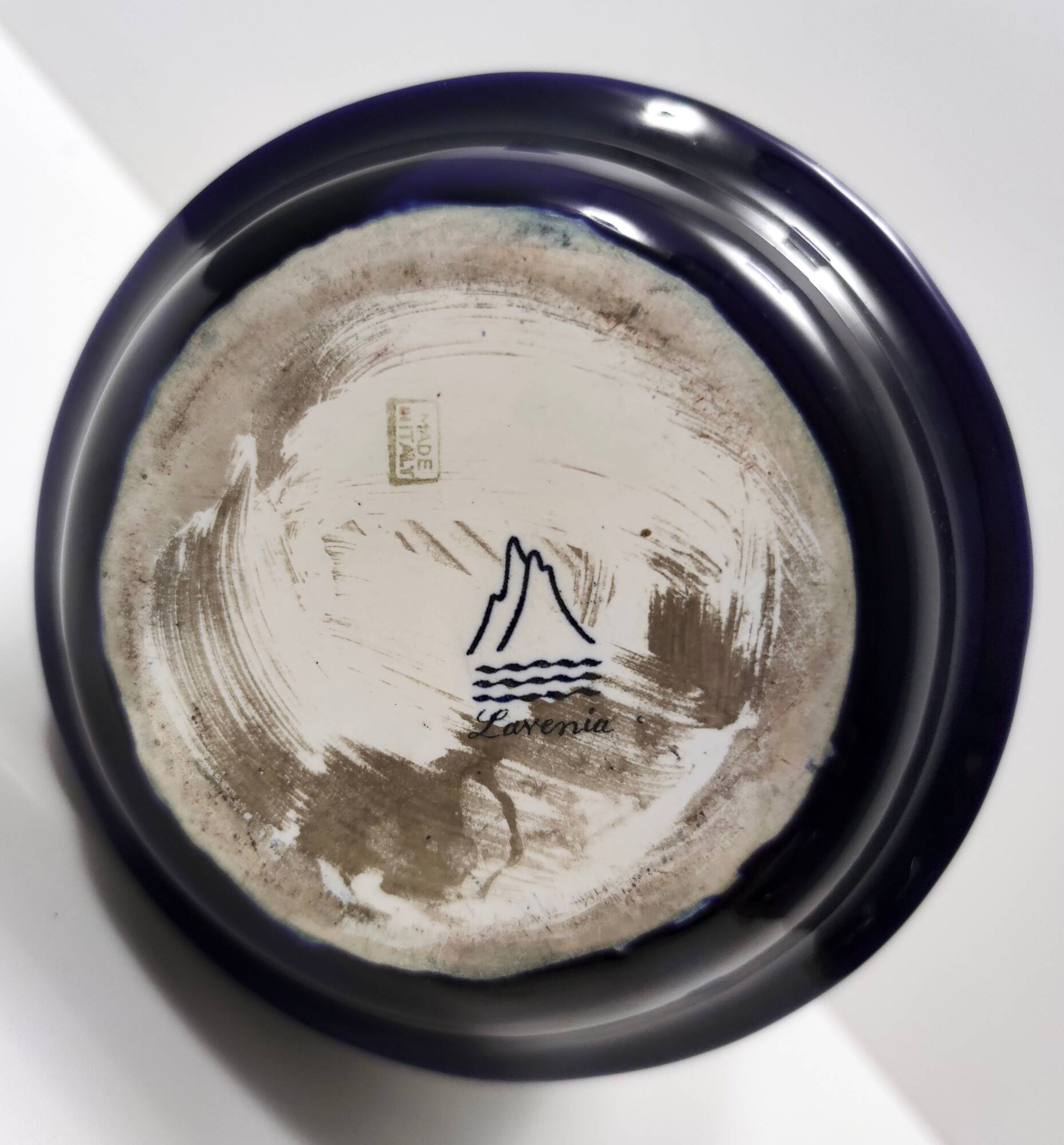 Blue Lacquered Ceramic Vase by Lavenia Ascribable to Guido Andlovitz, Italy