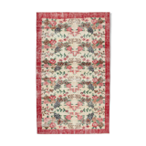 Anatolian handwoven decorative 1970s beige carpet 160 cm x 262 cm