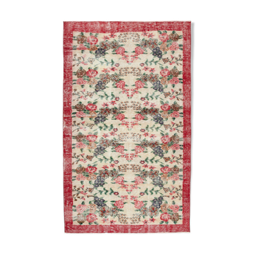 Anatolian handwoven decorative 1970s beige carpet 160 cm x 262 cm