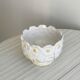 Antique slip pot cover, floral decoration