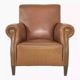 50s club chair in imitation leather and wood