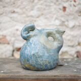 Vintage glazed ceramic jug, La Borne pottery, decorative jug, raw.