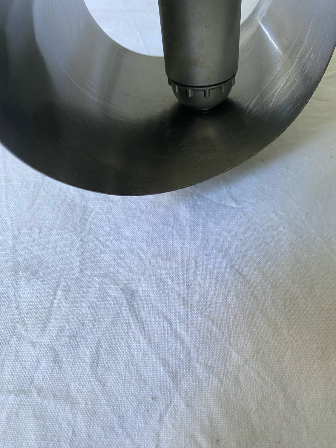 Brushed stainless steel wall light by Oxar France, vintage 1970s