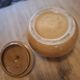 Vintage stoneware mini pot with lid and handle