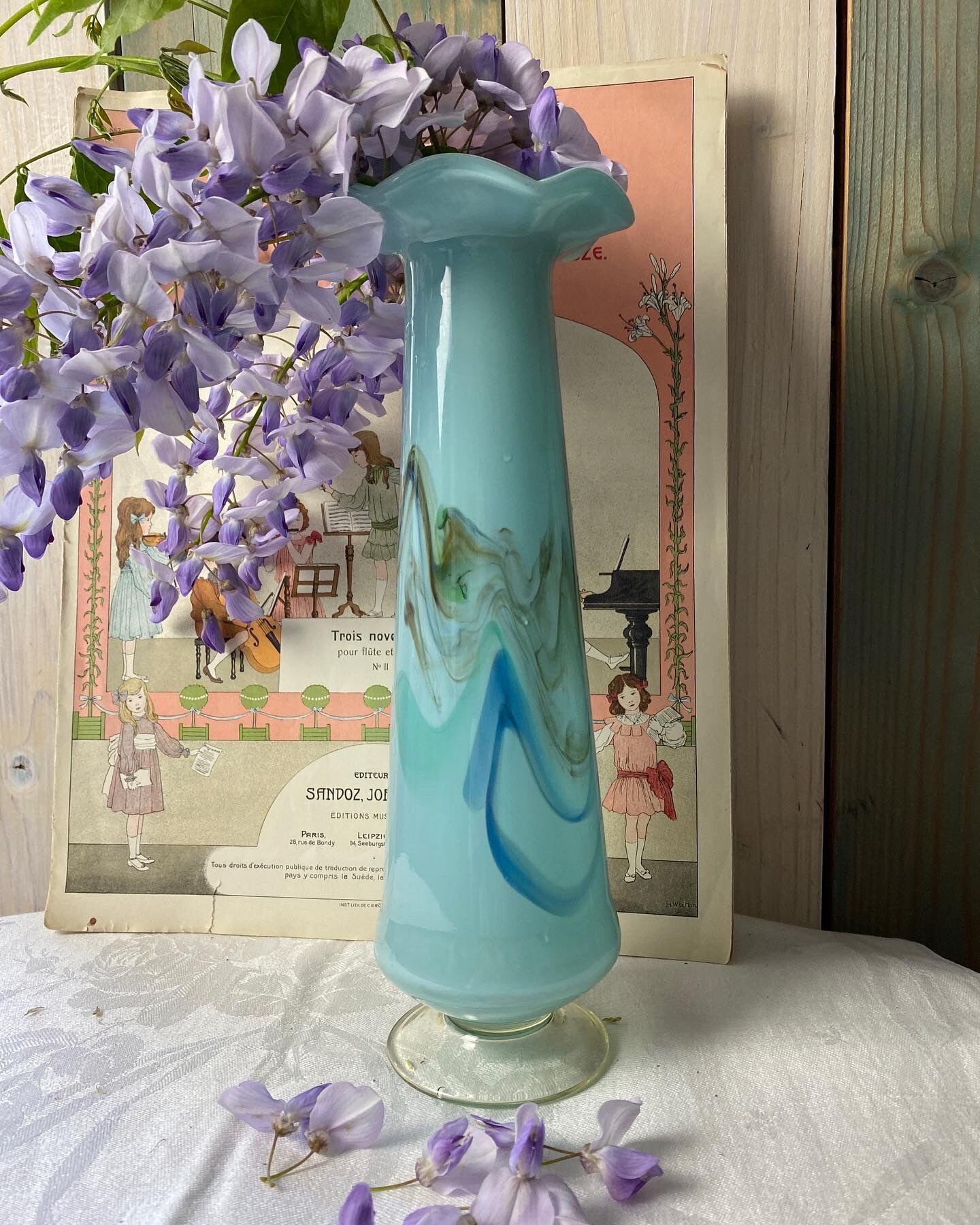 Blue opaline vase