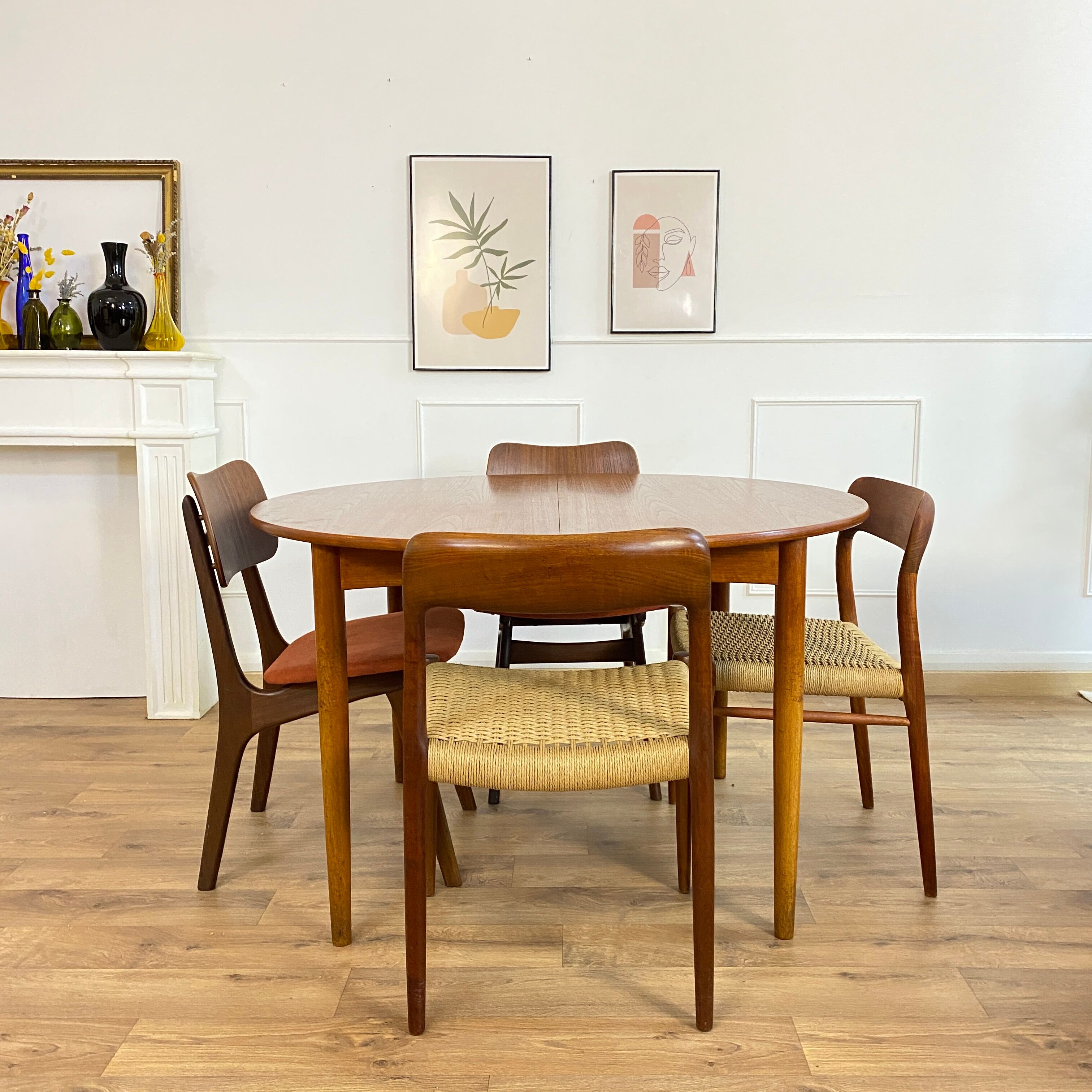 Round vintage dining table