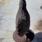 2 roosters and 2 cast iron birds