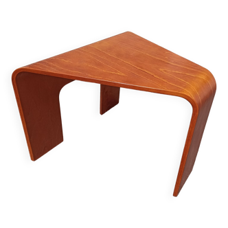 Table Basse tripode bois courbé - design scandinave - 1980