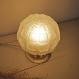 Table lamp with glass check pattern