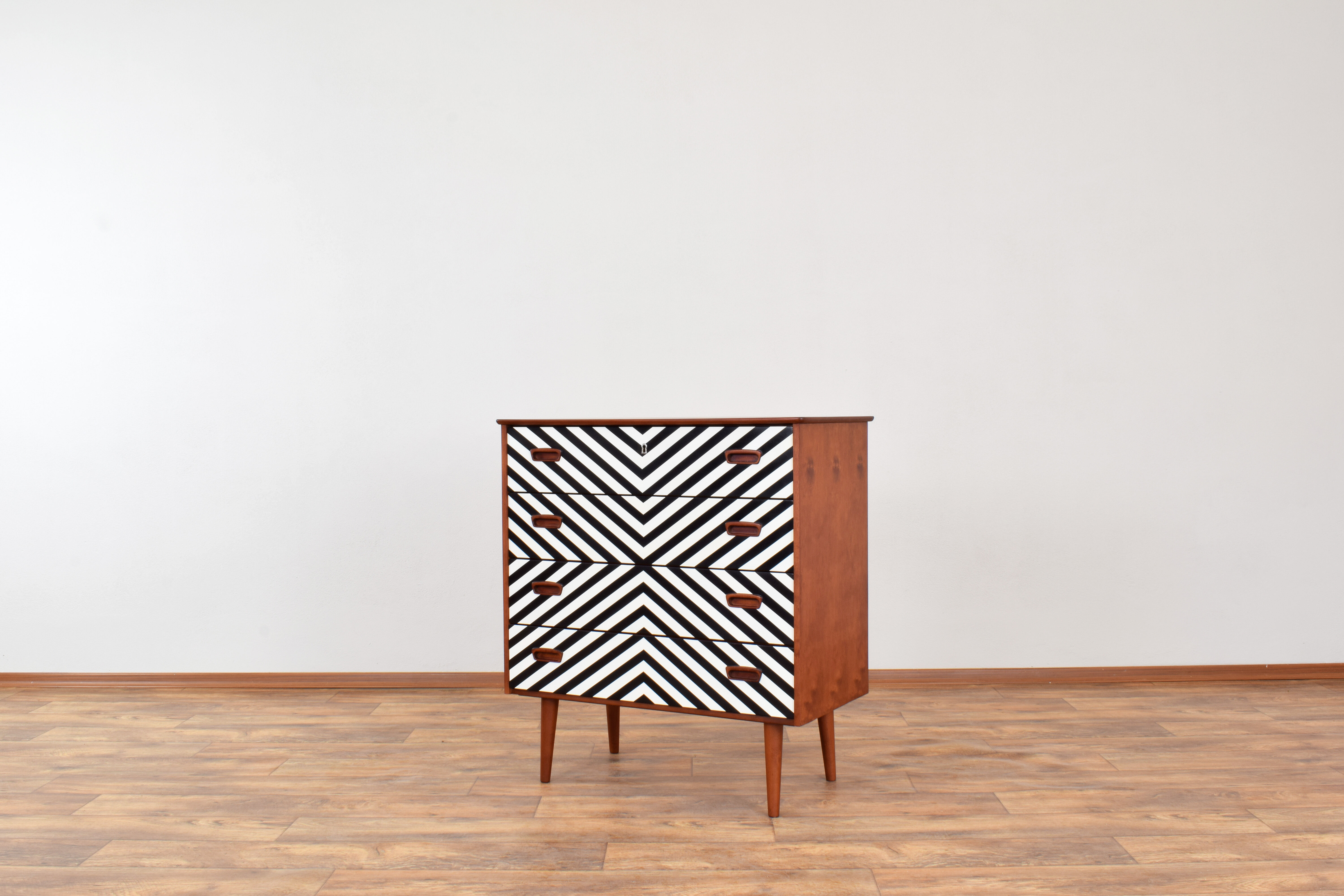 Mid-Century Danish Op-Art Chest of Drawers, 1960s.