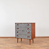 Mid-Century Danish Op-Art Chest of Drawers, 1960s.
