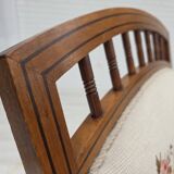 1930s, Danish highback rocking chair, original hand woven wool, ash wood.