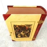 Italian Goatskin Book Shaped Dry Bar Cabinet by Aldo Tura, 1950s