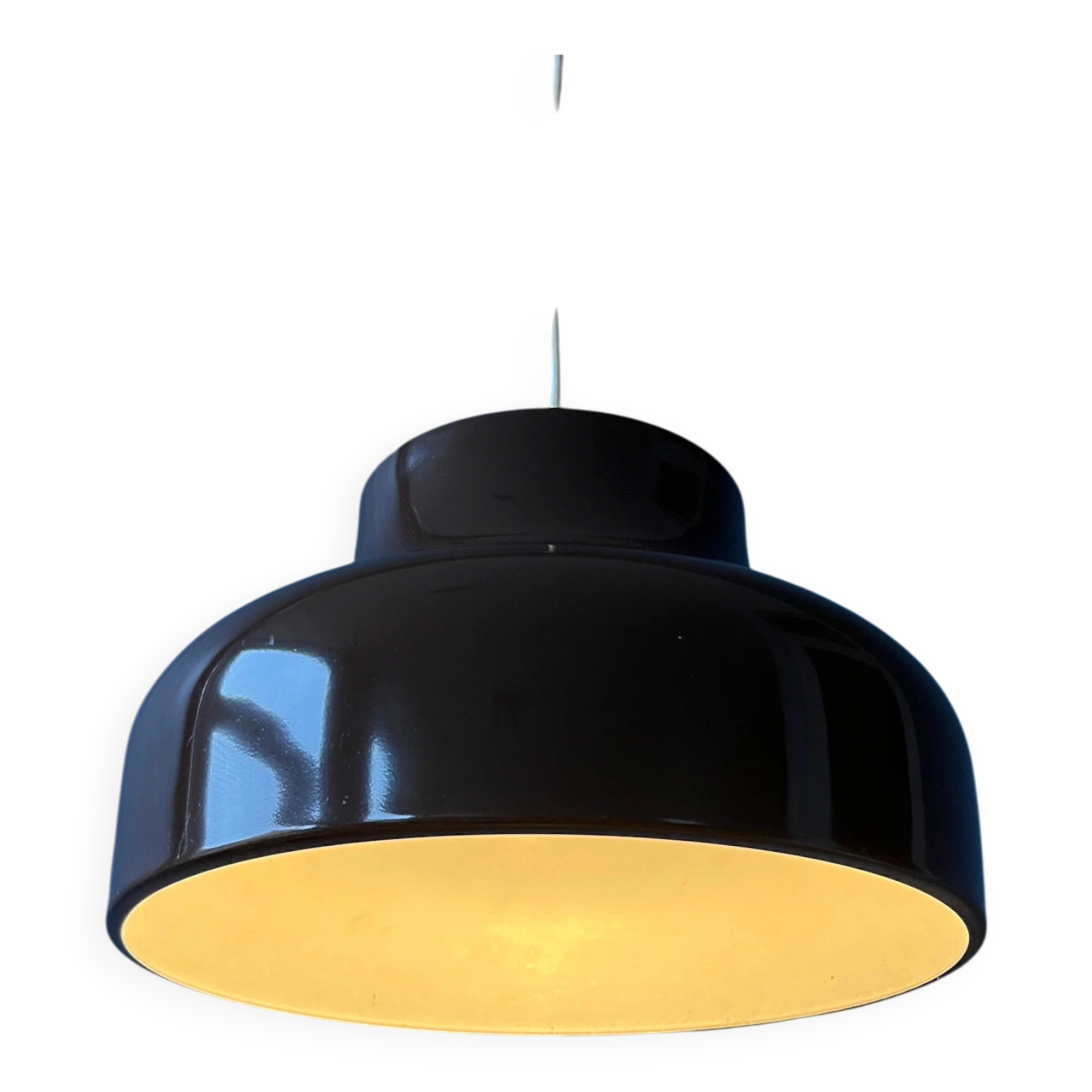Vintage mid-century brown metal pendant light