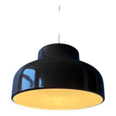 Vintage mid-century brown metal pendant light