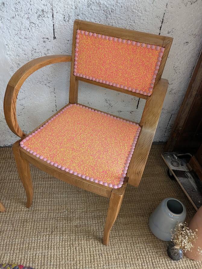 Pair of restored vintage armchairs – high-end élitis fabric