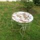 Distressed mid-century painted iron garden table, 1950s