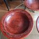 6 antique hand-turned glazed terracotta plates