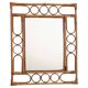Miroir en bambou et rotin organique moderne du milieu du siècle, style Franco Albini, années 1960.