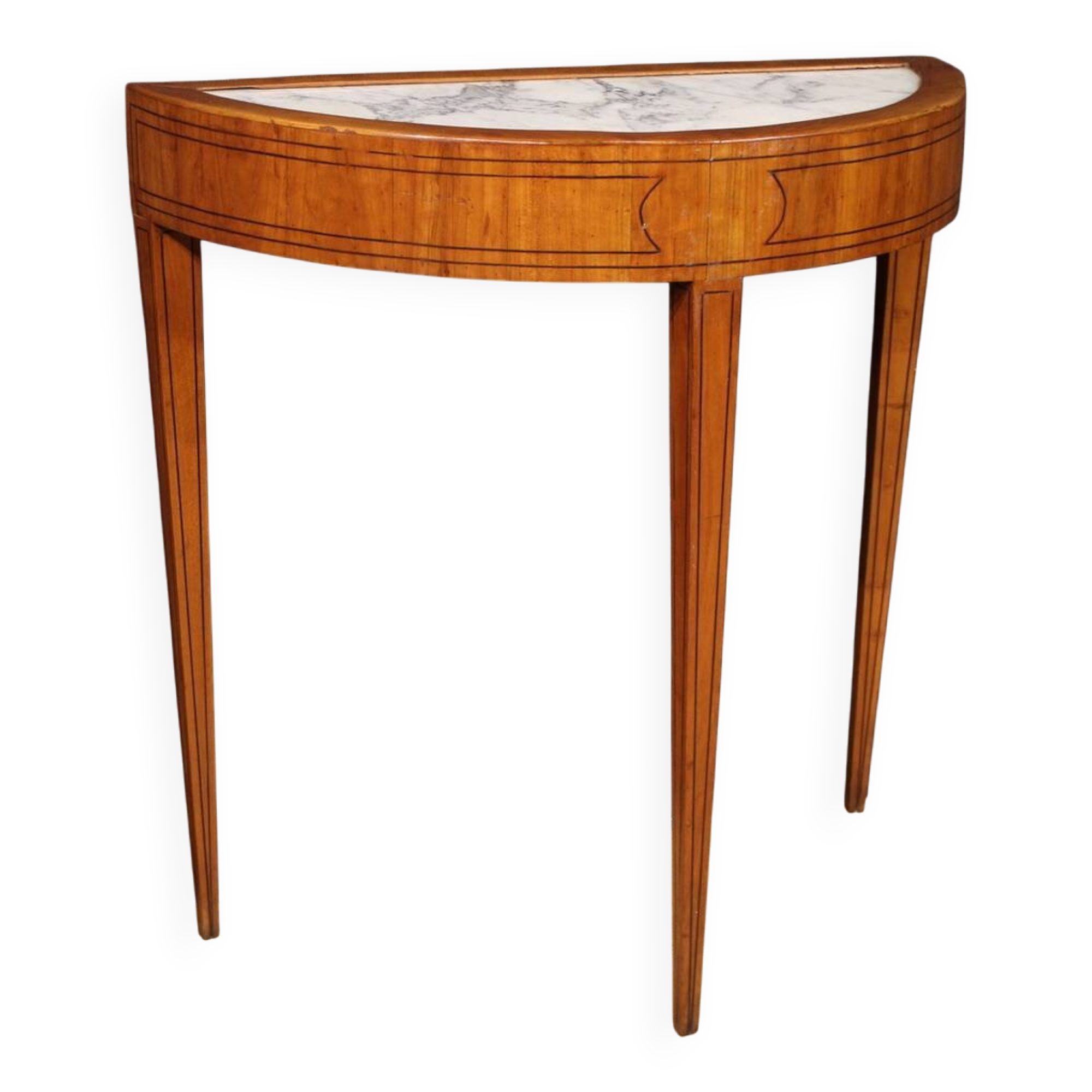 Console demi-lune de style Louis XVI italien du XXe siècle