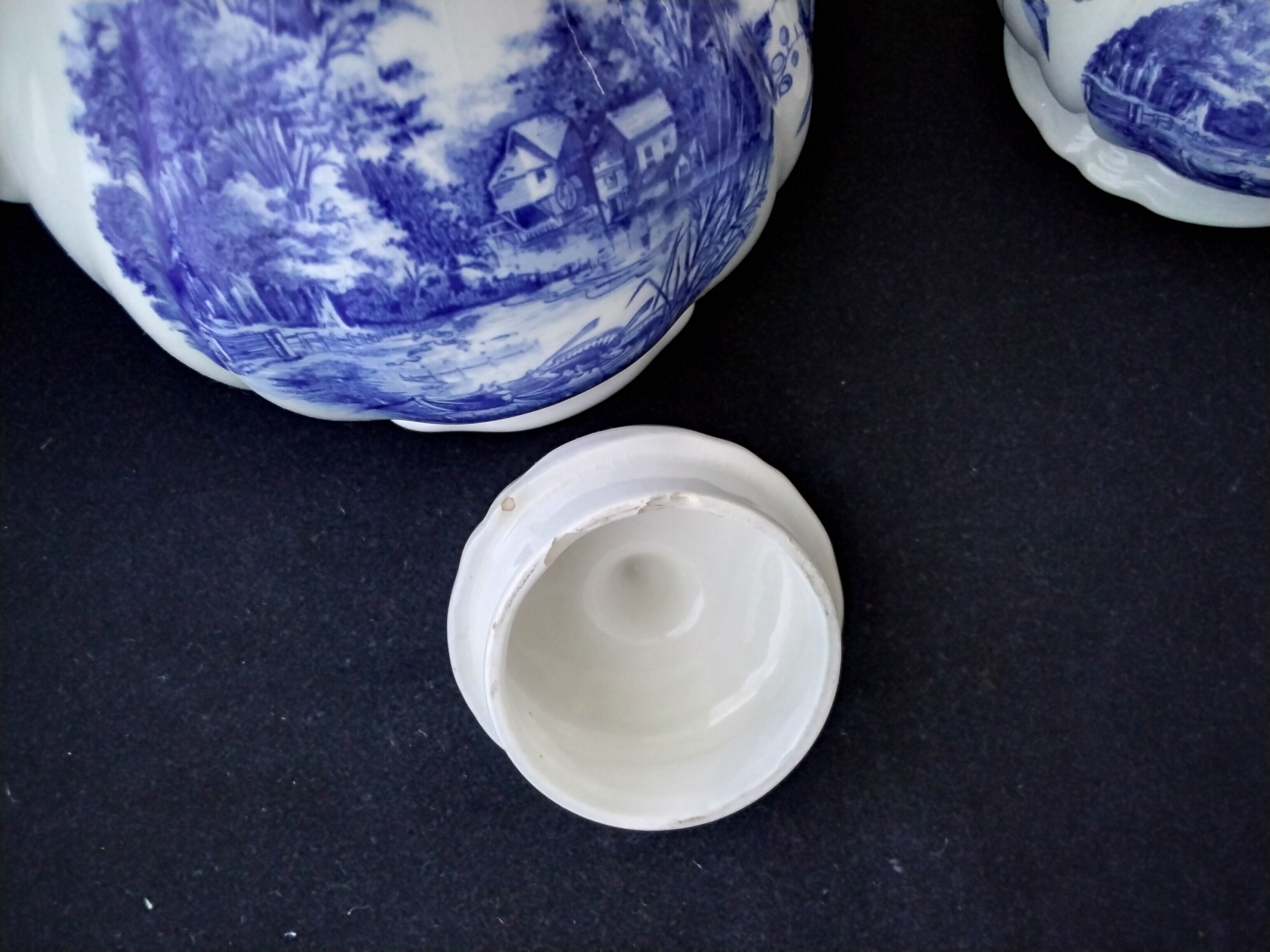 Sarreguemines Romantic model coffee pot, sugar bowl and creamer