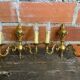 Pair of Double Wall Lights in Antique Louis XV Style, Gilded Bronze Vintage #D67