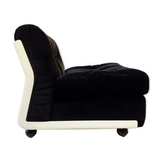 Amanta lounge chair in original black corduroy by Mario Bellini for B&B Italia