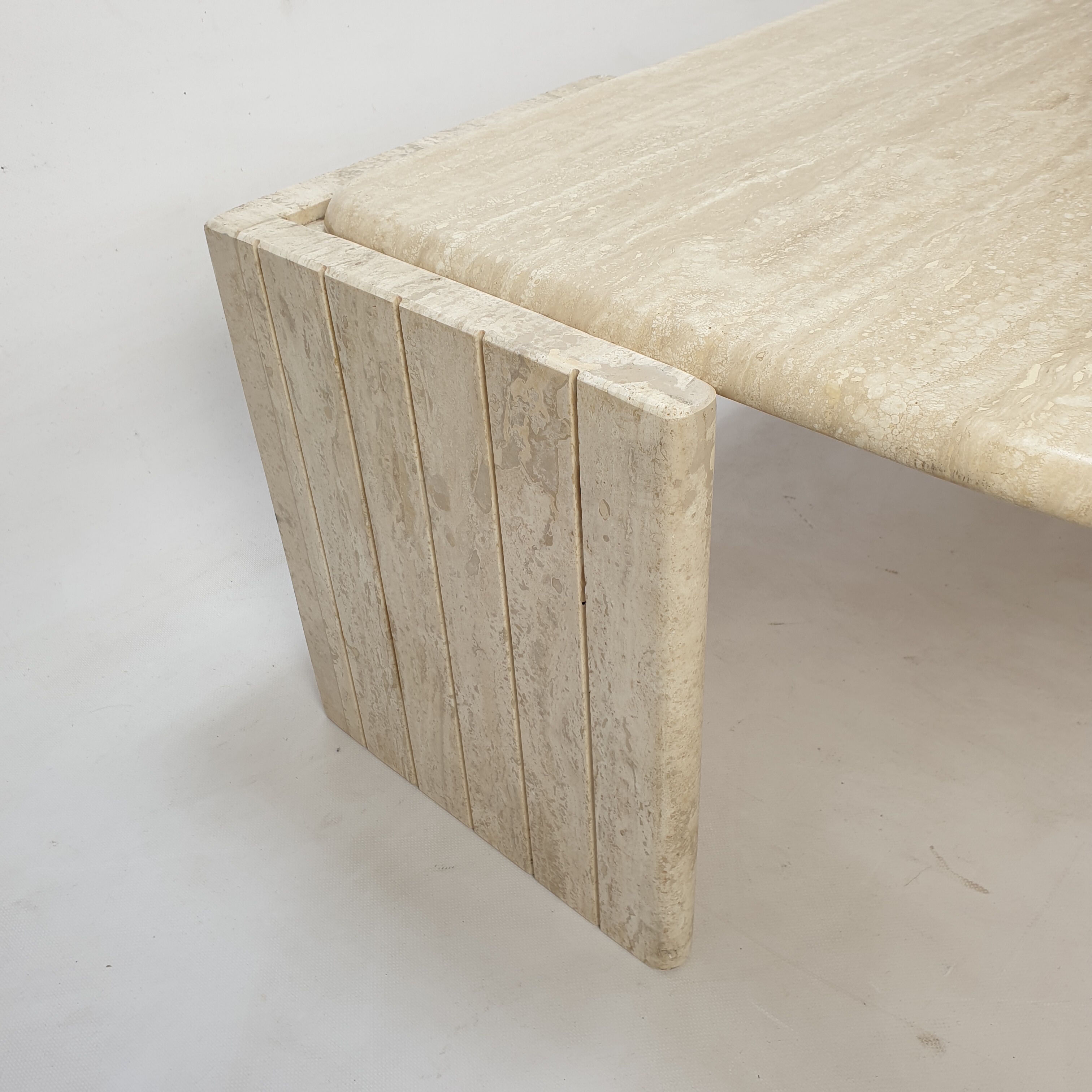 Italian travertine coffee table, 1980s