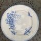 Assiette plate de collection, terre de fer, malaca,motif d'oiseau,papilon et fleurs, made in france