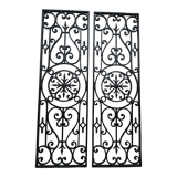2 old art deco cast iron grid decorated with a rose window