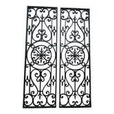 2 old art deco cast iron grid decorated with a rose window