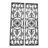 2 old art deco cast iron grid decorated with a rose window