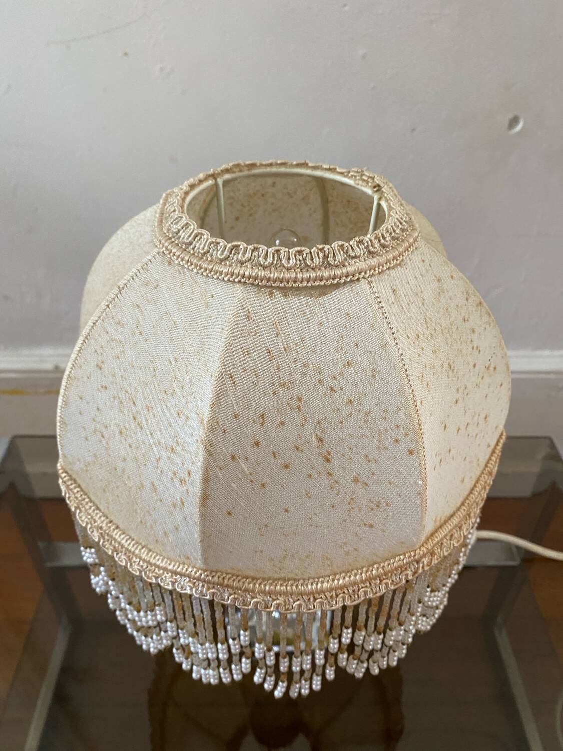 Antique Baccarat Crystal Twisted Bedside Lamp