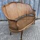 Antique Louis XV bench in solid walnut and caning