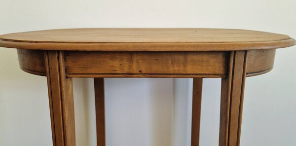 Table d'appoint ovale à double plateau en bois - Style Art Époque 1940
