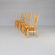 70s pine wooden dining chair set/4