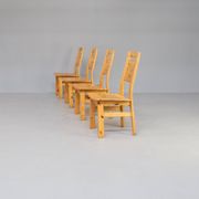 Ensemble de chaises de salle à manger en bois de pin des années 70 / 4